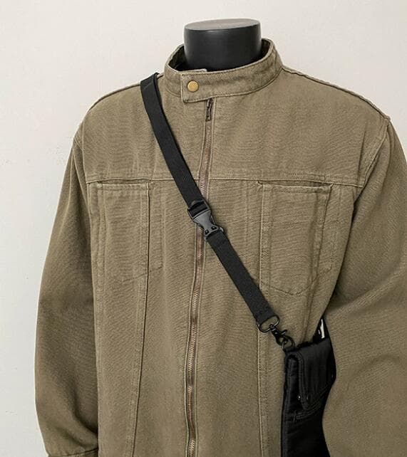 40 代 ファッション メンズ メンズ スタンドカラー カーキ ジャケット 秋冬アウター