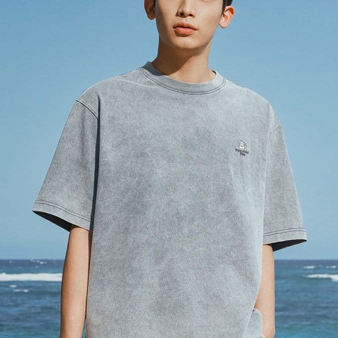 40 代 ファッション メンズ 大人の余裕シルエット ワンポイント刺繍Tシャツ