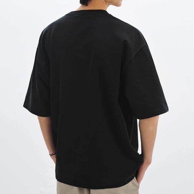 40 代 ファッション メンズ 大人の余裕シルエット ワンポイント刺繍Tシャツ