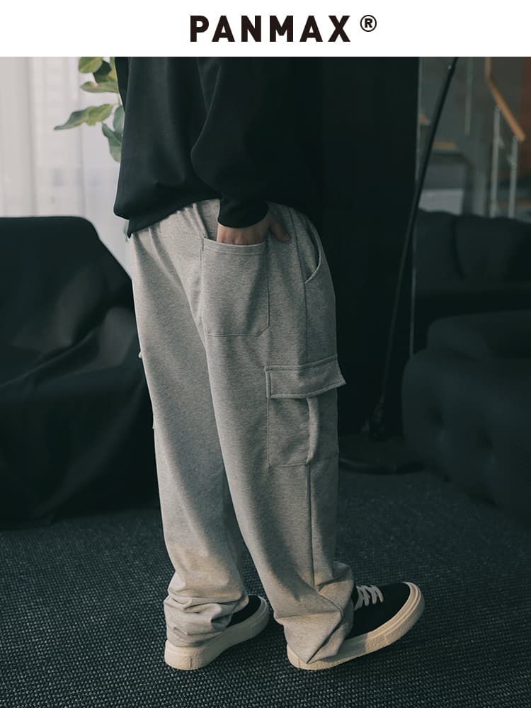 40 代 ファッション メンズ リラックスカーゴスウェットパンツ