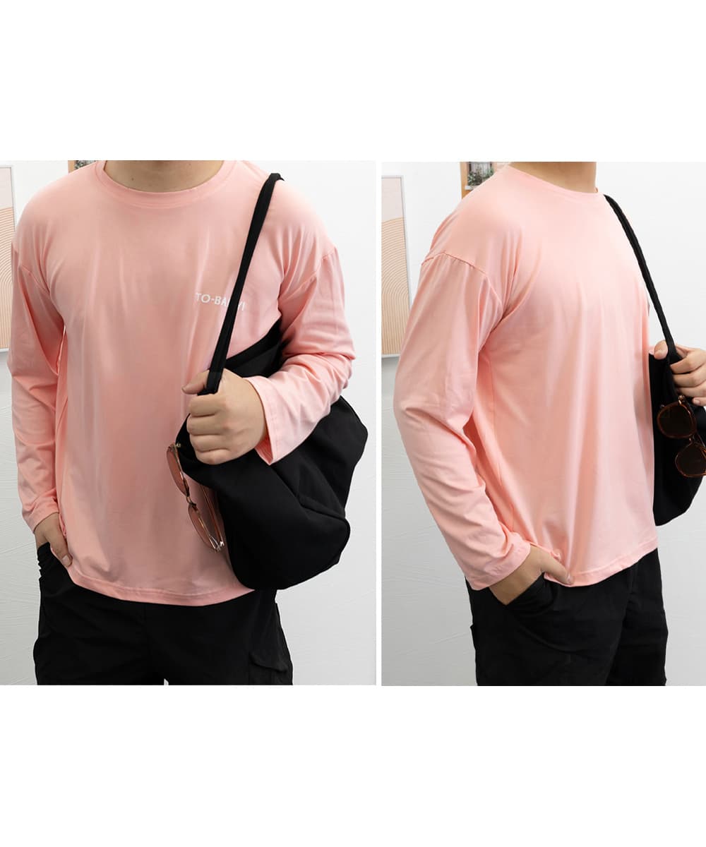 40 代 ファッション メンズ メンズ長袖Tシャツ シンプルロゴ 40代向け