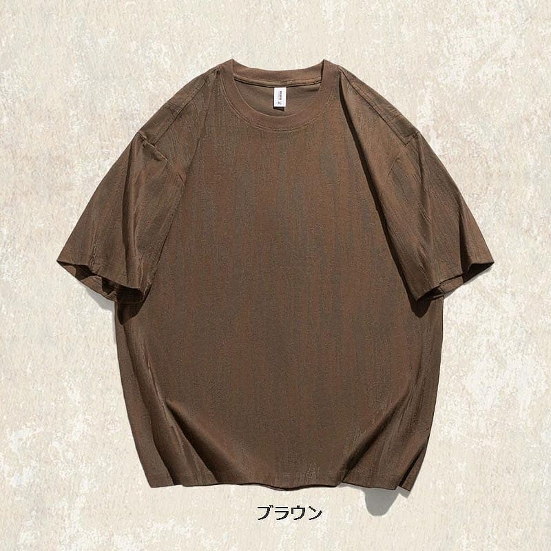 40 代 ファッション メンズ メンズ ジャカード織り 高級感 半袖Tシャツ 2025年夏新作