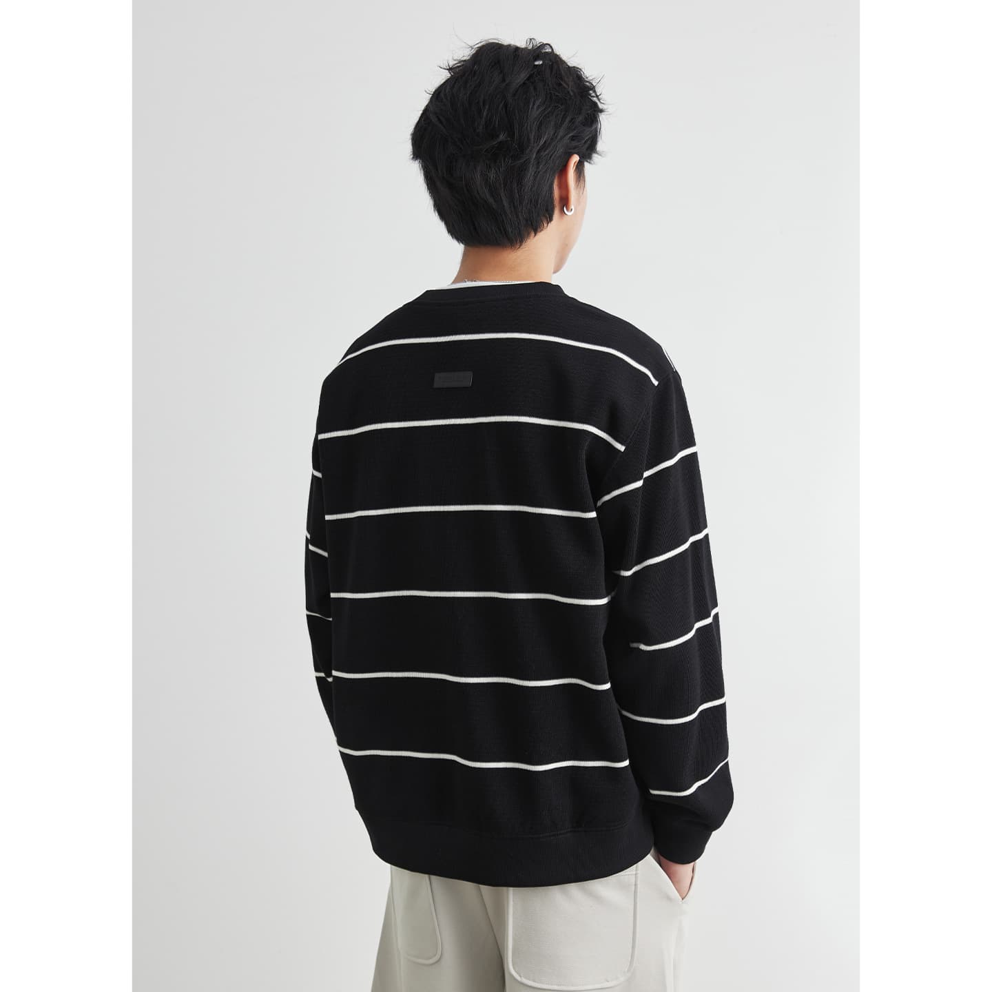 40 代 ファッション メンズ レイヤード風ボーダーニットシャツ