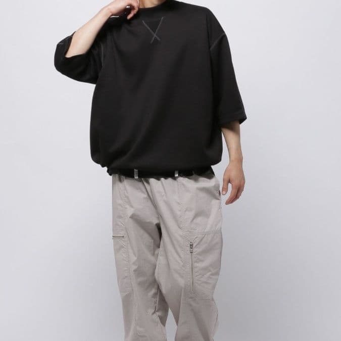 40 代 ファッション メンズ クロスステッチ モックネックカットソー