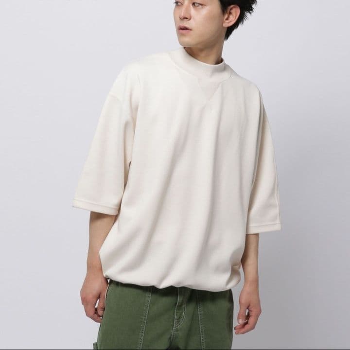 40 代 ファッション メンズ クロスステッチ モックネックカットソー