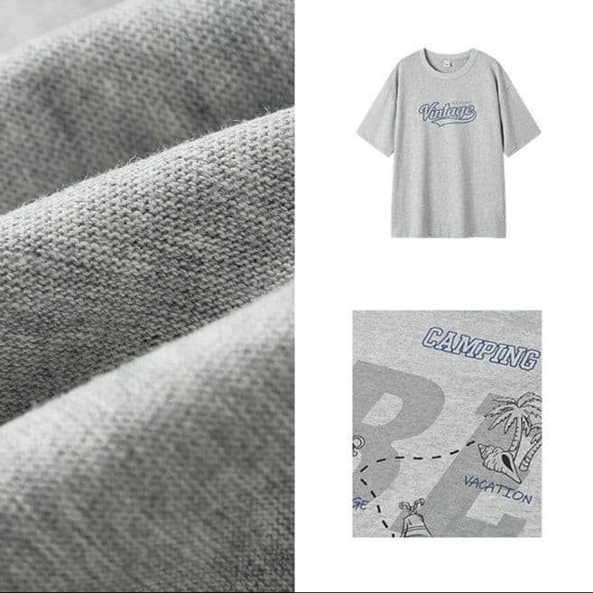 メンズ プリント ゆったりTシャツ