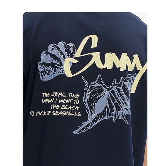40 代 ファッション メンズ 波の記憶 海辺イラスト半袖Tシャツ