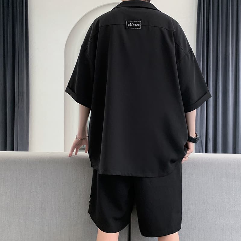 40 代 ファッション メンズ 大人のゆとりシルエット半袖開襟シャツ