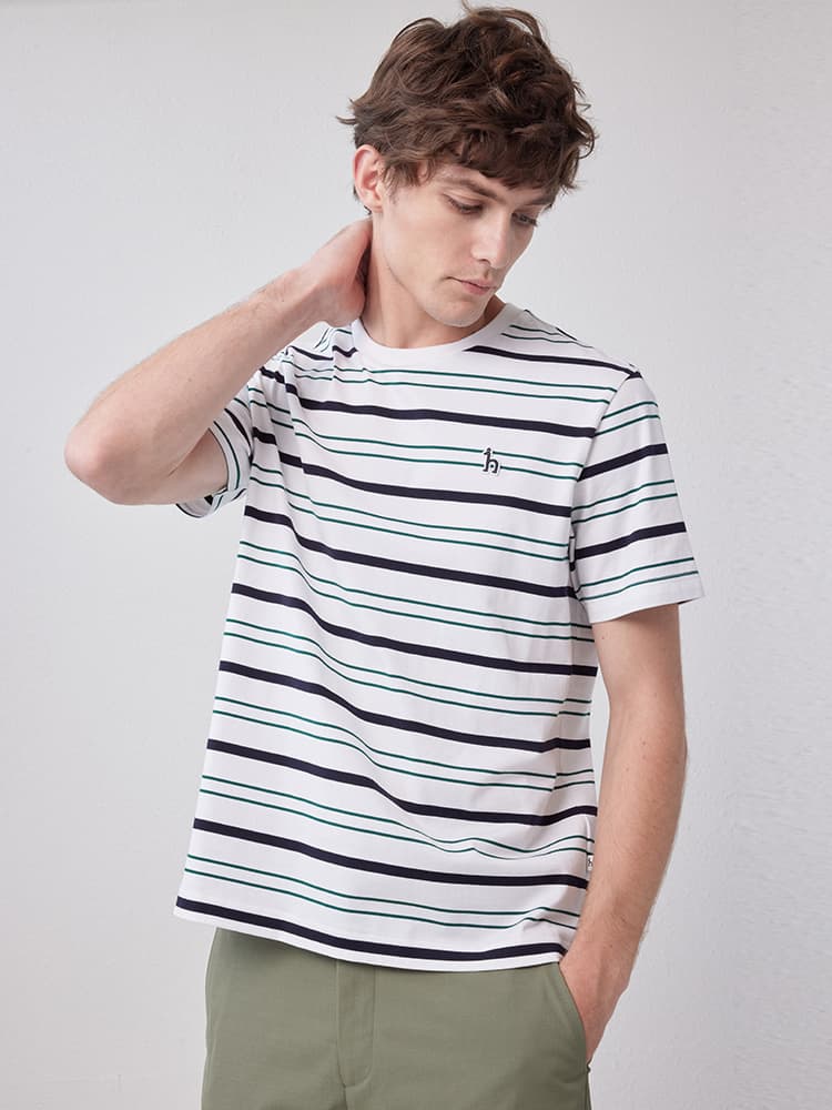 40 代 ファッション メンズ さわやか爽快マルチボーダーTシャツ
