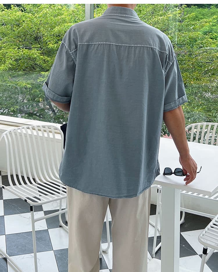 40 代 ファッション メンズ メンズ 無地 半袖シャツ 上質素材 全3色 春夏
