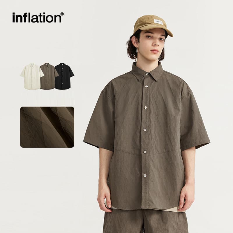 40 代 ファッション メンズ 上質シャツ×ショートパンツ セットアップ 春夏 全3色
