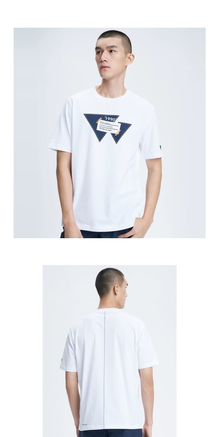 40 代 ファッション メンズ レトロモダン 三角プリント 半袖Tシャツ
