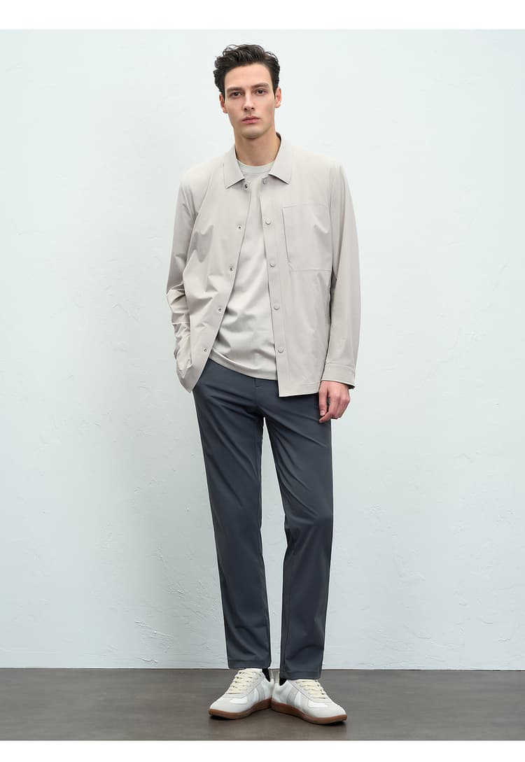 40 代 ファッション メンズ 洗練シルエット シャツジャケット
