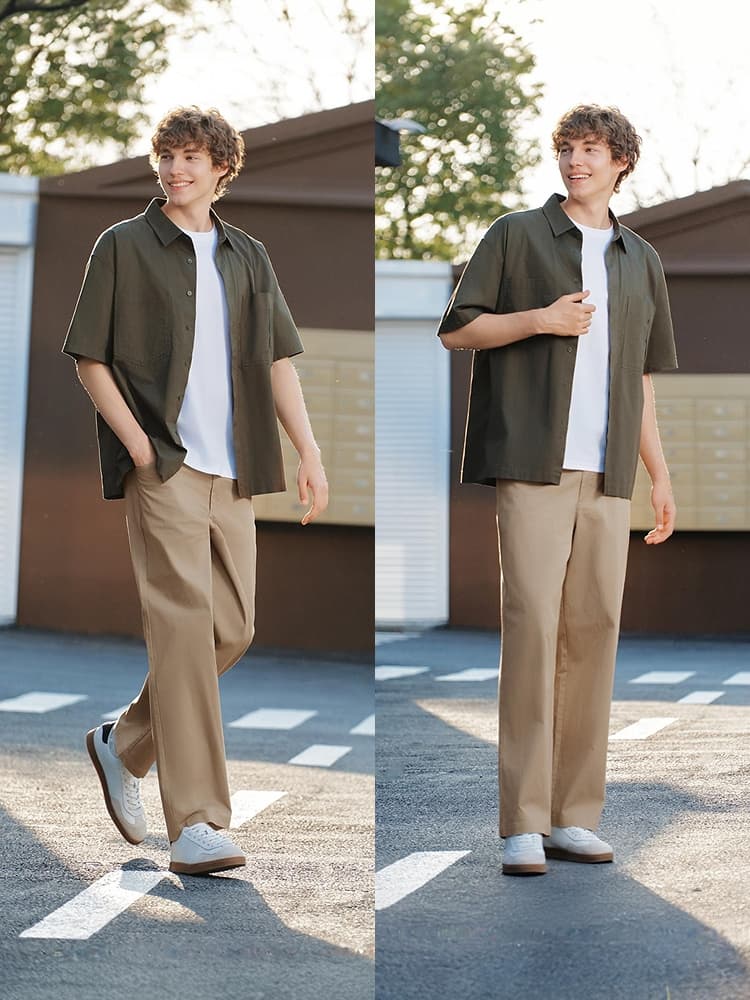 40 代 ファッション メンズ ゆったりシルエット ワイドパンツ