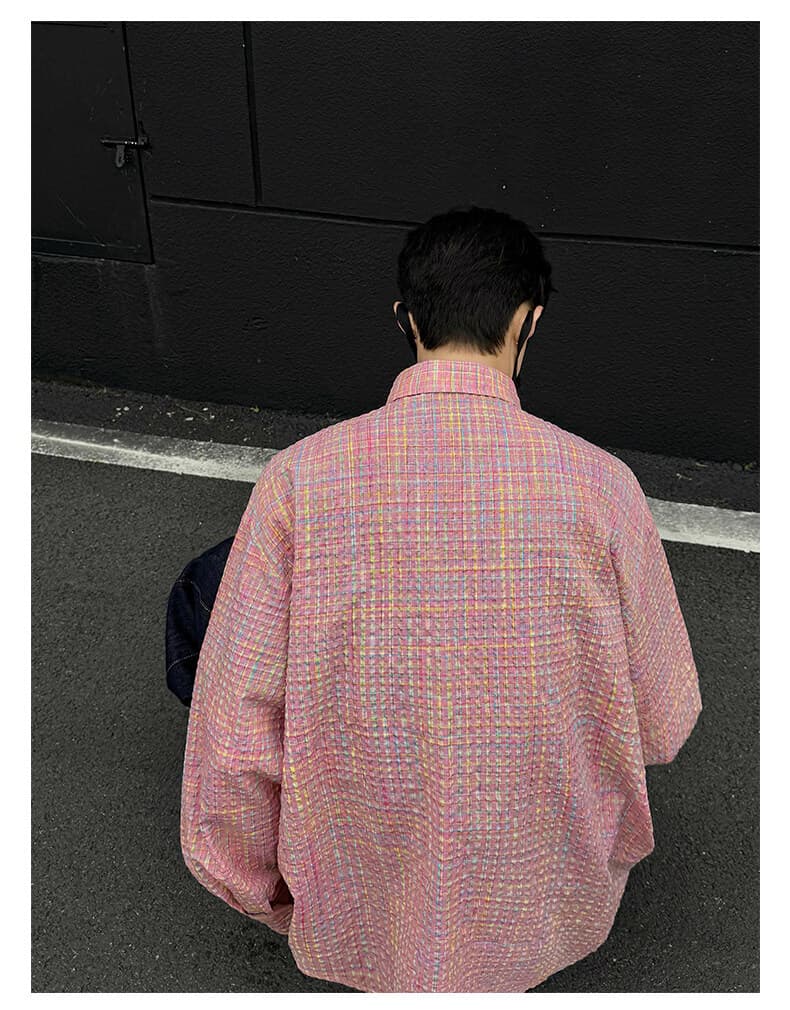 40 代 ファッション メンズ 洗練チェック柄シャツ 春夏 ユニセックス 全3色
