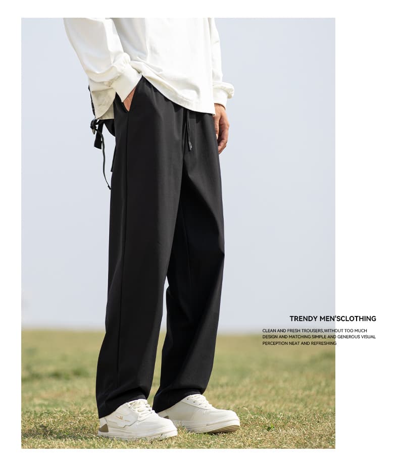 40 代 ファッション メンズ ゆったりドレープワイドパンツ