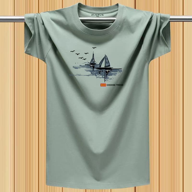 40 代 ファッション メンズ 山岳シルエット ロゴ入り半袖Tシャツ