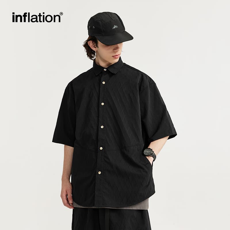 40 代 ファッション メンズ 上質シャツ×ショートパンツ セットアップ 春夏 全3色