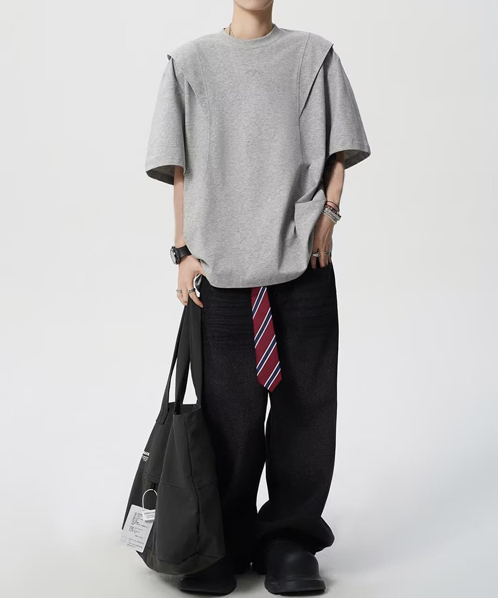 40 代 ファッション メンズ メンズ 立体デザイン 半袖Tシャツ 夏服