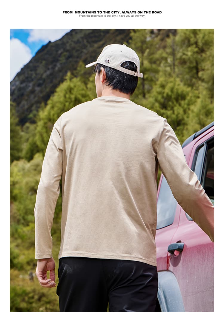 40 代 ファッション メンズ 大人の余裕 ワンポイント長袖Tシャツ