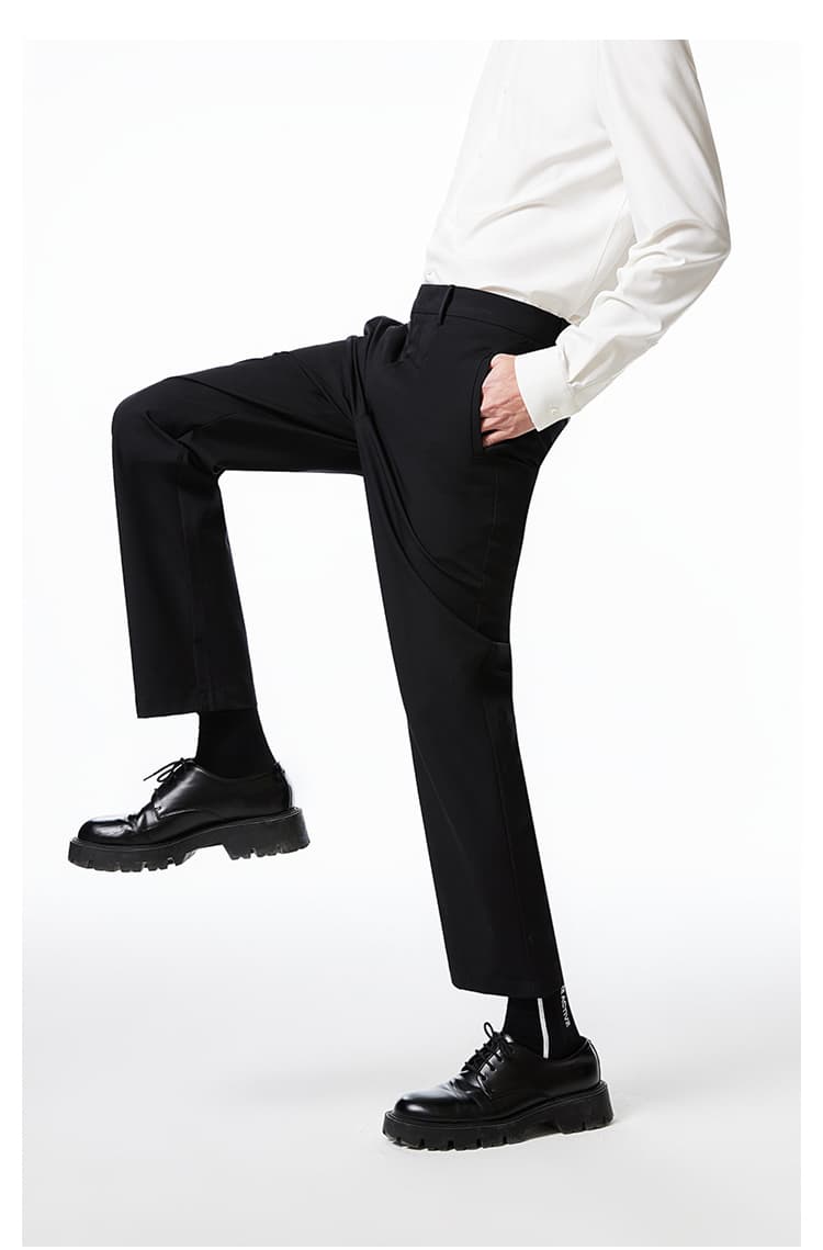 40 代 ファッション メンズ 極上ストレッチ ドレープパンツ