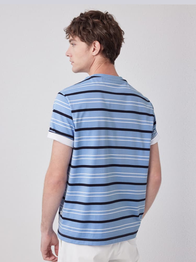 40 代 ファッション メンズ さわやか爽快マルチボーダーTシャツ