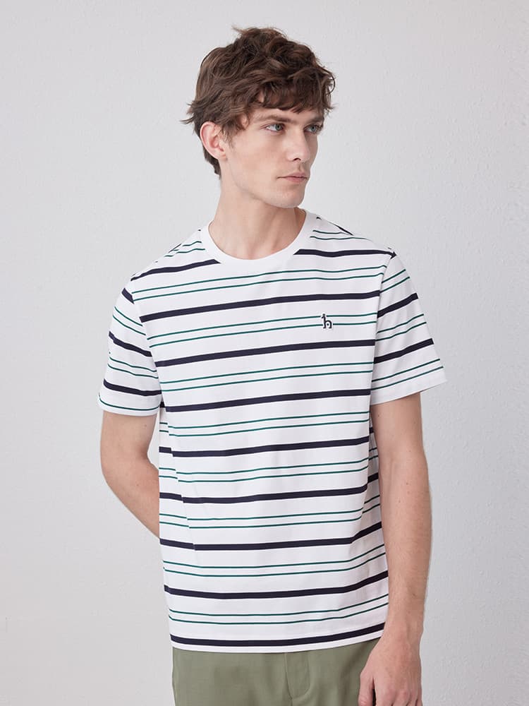 40 代 ファッション メンズ さわやか爽快マルチボーダーTシャツ